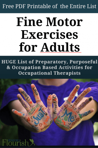 HUGE list of fine motor activities when working with adults | SeniorsFlourish.com #OT #geriatricOT