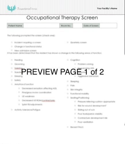 How to perform an OT screen for adults - video tutorial and forms! | SeniorsFlourish.com #occupationaltherapy #OT #SNFOT #HomehealthOT #OTtreatmentideas